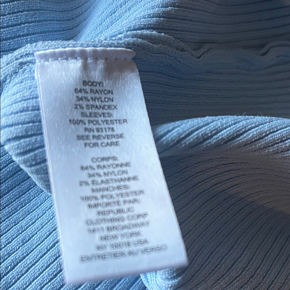 Elie Tahari Blue Pullover Sweater with Sheer Floral Sleeves Glam, Feminine S/P - Picture 15 of 16